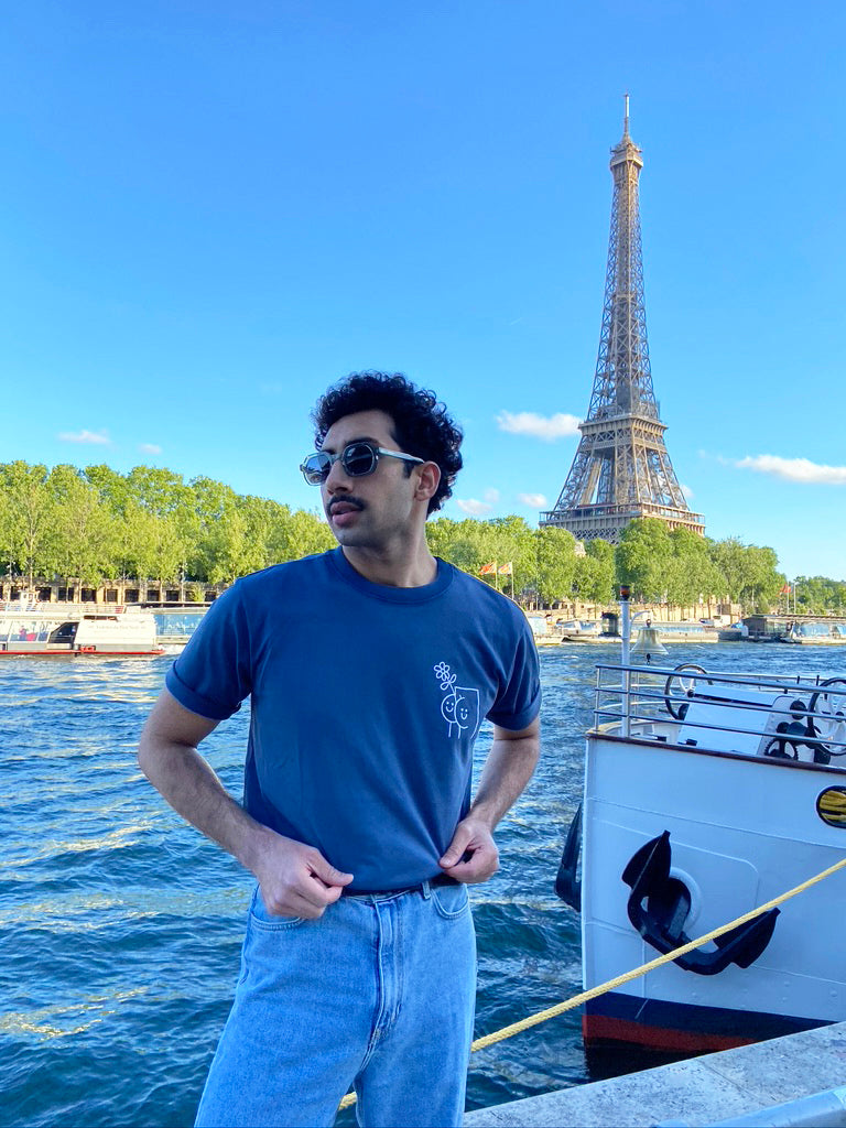 FLORERO WASHED BLUE T-SHIRT