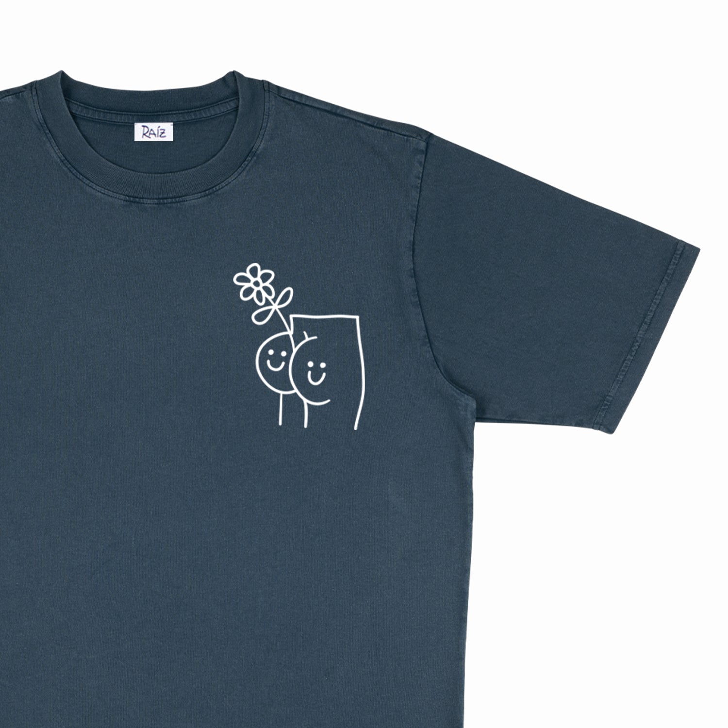 FLORERO WASHED BLUE T-SHIRT
